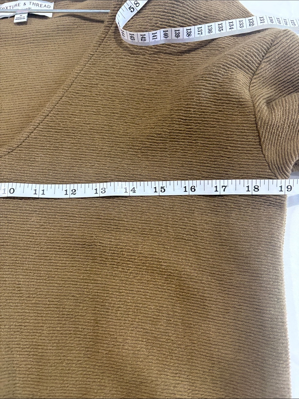 MADWELL TEXTURE & THREAD OLIVE BROWN V - NECK TIE FRONT 100% COTTON SiZE M - Picture 6 of 9